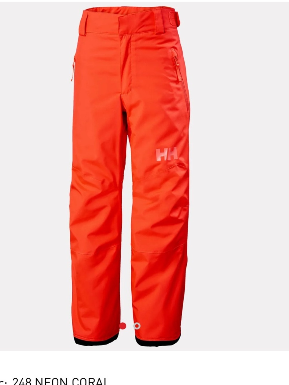 Helly Hansen Junior Legendary Ski Pants Neon Coral Size  8 Waterproof Insulated - Picture 3 of 9